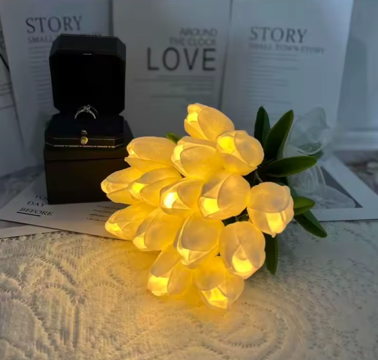 Tulipanes con Luz Eterna