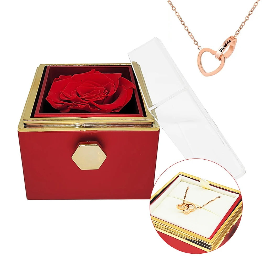 Cofre Giratorio con Amor y Rosa Eterna